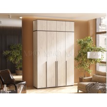 Шкаф 4-х. дв. арт.24.9.6 каркас и фасад ЛДСП дуб крафт белый 1600х510хh2654мм Норд