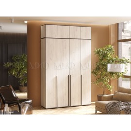 Шкаф 4-х. дв. арт.24.9.6 каркас и фасад ЛДСП дуб крафт белый 1600х510хh2654мм Норд