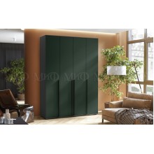 Шкаф 4-х. дв. арт.24.9.5 фасад ЛДСП изумрудный/каркас ЛДСП графит 1600х510хh2236мм Норд