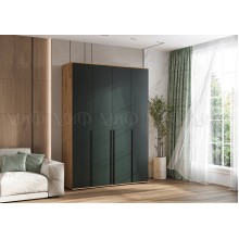 Шкаф 4-х. дв. арт.24.9.5 фасад ЛДСП изумрудный/каркас ЛДСП дуб крафт 1600х510хh2236мм Норд