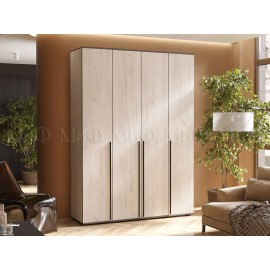 Шкаф 4-х. дв. арт.24.9.5 каркас и фасад ЛДСП дуб крафт белый 1600х510хh2236мм Норд