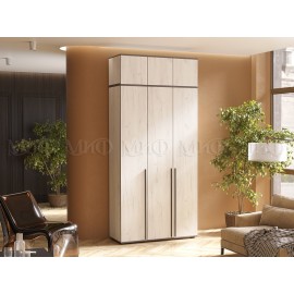 Шкаф 3-х. дв. арт.24.9.4 каркас и фасад ЛДСП дуб крафт белый 1200х510хh2654мм Норд