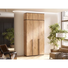 Шкаф 3-х. дв. арт.24.9.4 каркас и фасад ЛДСП дуб крафт 1200х510хh2654мм Норд
