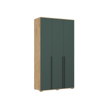 Шкаф 3-х. дв. арт.24.9.3 фасад ЛДСП изумрудный/каркас ЛДСП дуб крафт 1200х510хh2236мм Норд