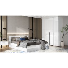 Спальный гарнитур арт.24.9 ЛДСП белый глянец/белый Норд+Челси