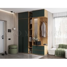 Прихожая арт.24.9.11.1 фасад ЛДСП изумрудный/каркас ЛДСП дуб крафт 1900х510хh2654мм Норд