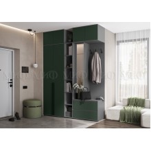 Прихожая арт.24.9.11.1 фасад ЛДСП изумрудный/каркас ЛДСП графит 1900х510хh2654мм Норд