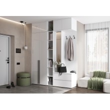 Прихожая арт.24.9.11.1 ЛДСП белый глянец/белый 1900х510хh2654мм Норд