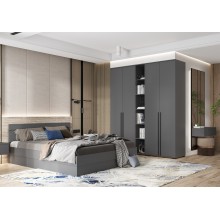 Спальный гарнитур арт.24.9.33 фасад и каркас ЛДСП графит Норд+Челси