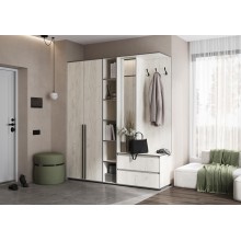 Прихожая арт.24.9.11 фасад ЛДСП дуб крафт белый/каркас ЛДСП дуб крафт белый 1900х510хh2236мм Норд