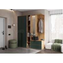 Прихожая арт.24.9.11 фасад ЛДСП изумрудный/каркас ЛДСП дуб крафт 1900х510хh2236мм Норд