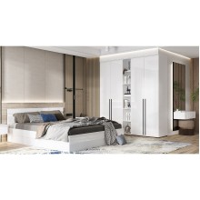 Спальный гарнитур арт.24.9.33 фасад ЛДСП белый глянец/каркас ЛДСП белый Норд+Челси