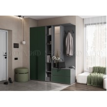 Прихожая арт.24.9.11 фасад ЛДСП изумрудный/каркас ЛДСП графит1900х510хh2236мм Норд