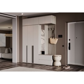 Прихожая арт.24.9.15 фасад ЛДСП кашемир/каркас ЛДСП дуб крафт серый 2000х510хh2654мм Норд