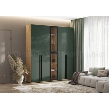 Набор шкафов арт.24.9.17 фасад ЛДСП изумрудный/каркас ЛДСП дуб крафт 2000х510хh2236мм Норд