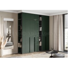 Набор шкафов арт.24.9.18 фасад ЛДСП изумрудный/каркас ЛДСП графит 2500х510хh2654мм Норд