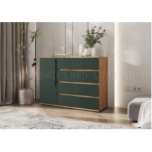 Комод арт.24.9.19 фасад ЛДСП изумрудный/каркас ЛДСП дуб крафт 1200х450хh900мм Норд