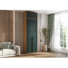 Шкаф 2-х. дв. арт.24.9.2 фасад ЛДСП изумрудный/каркас ЛДСП дуб крафт 800х510хh2654мм Норд