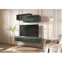 Гостиная арт.24.9.24 фасад ЛДСП изумрудный/каркас ЛДСП графит 1500х350хh220мм Норд