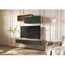 Гостиная арт.24.9.24 фасад ЛДСП изумрудный/каркас ЛДСП дуб крафт 1500х350хh220мм Норд