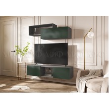 Гостиная арт.24.9.25 фасад ЛДСП изумрудный/каркас ЛДСП графит 1500х350хh330мм Норд