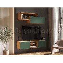 Гостиная арт.24.9.25 фасад ЛДСП изумрудный/каркас ЛДСП дуб крафт 1500х350хh330мм Норд