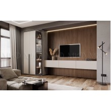 Набор мебели для гостиной арт.24.9.28 фасад ЛДСП кашемир/каркас ЛДСП дуб крафт серый  3600мм Норд