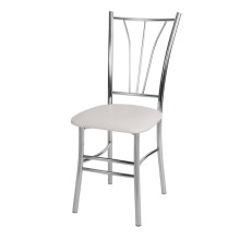 Стул арт.29.18 каркас хром/кожзам белый 350х350хh935мм   