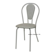 Стул арт.8.16 каркас белый/кожзам бело-серый 410х390мм высота спинки 450 мм.