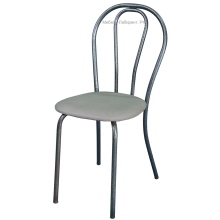 Стул арт.8.17 каркас белый/кожзам бело-серый 410х390 высота спинки 450 мм.