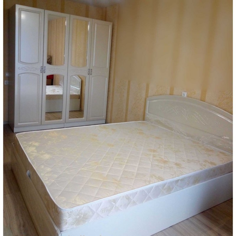 Модульная спальня арт.2.2 МДФ глянец жемчуг/ЛДСП белый