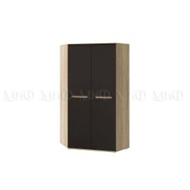 Шкаф угловой арт.24.148.23 фасад МДФ графит софт/каркас ЛДСП дуб сонома 1100х1100хh2236мм Ким