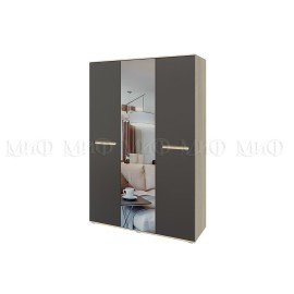 Шкаф 3-х. дв. арт.24.148.7 фасад МДФ графит софт/ каркас ЛДСП дуб сонома 1500х524хh2236мм Ким