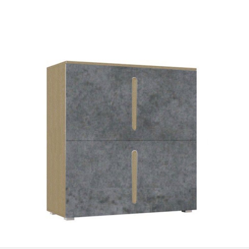 Комод-тумба арт.24.148.13 фасад МДФ бетон темный/ каркас ЛДСП дуб сонома 1000х424хh1050мм 