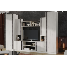 Гостиная арт.24.46 ЛДСП дуб крафт белый 2800х510хh2016мм Ниша ТВ 1090х770мм.