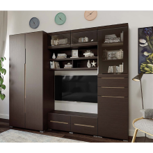 Гостиная арт.24.54.2 МДФ шоколад/ЛДСП венге 2584х542хh2115мм вариант №1 