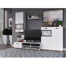 Гостиная арт.24.62 МДФ белый глянец/ЛДСП белый 2720х520мм (ниша под ТВ 1620хh520мм)